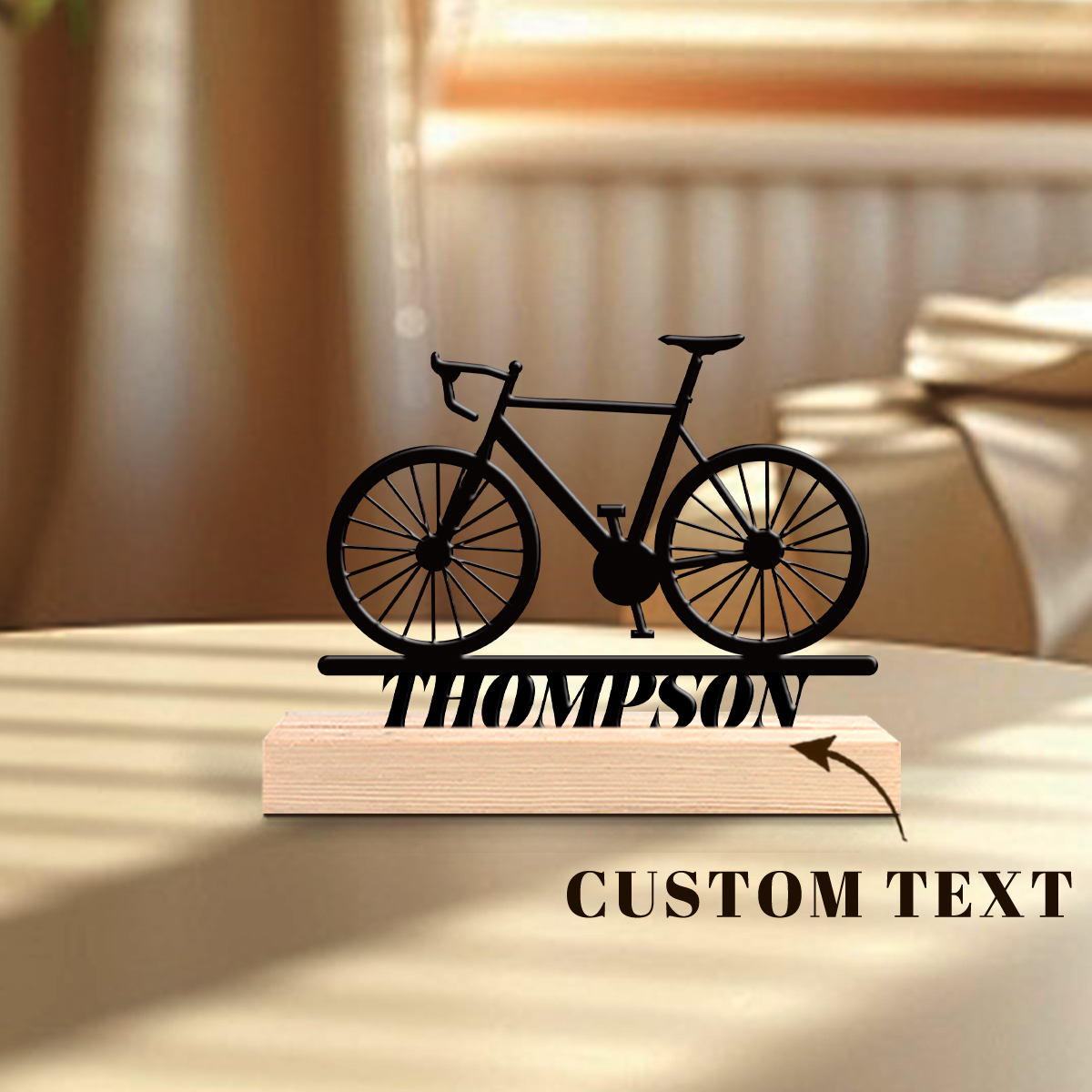 Home Office Art - 1Pc Csutom Mountain Bike Wooden Base