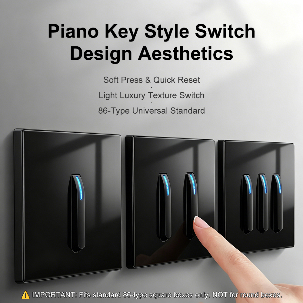 Home Office Of Uk - Luxury Black Tempered Glass Piano Key