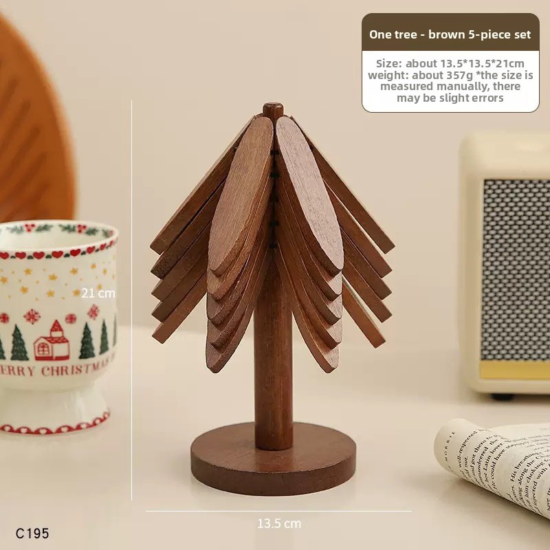 Desktop Organizer Bamboo - Heat Resistant Tree Shaped Table Mat