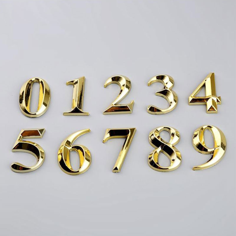 Home Office Number - 1pc Height 5cm Golden Home Sticker