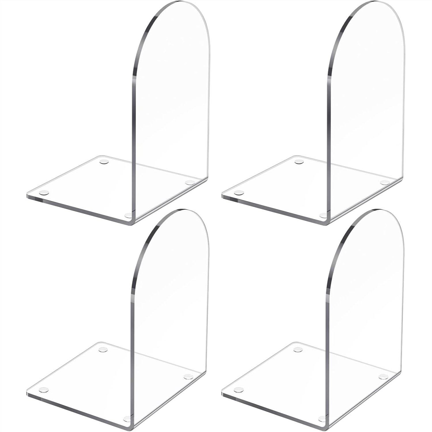 Home Office Library - 4 Pcs Acrylic Bookends for Heavy