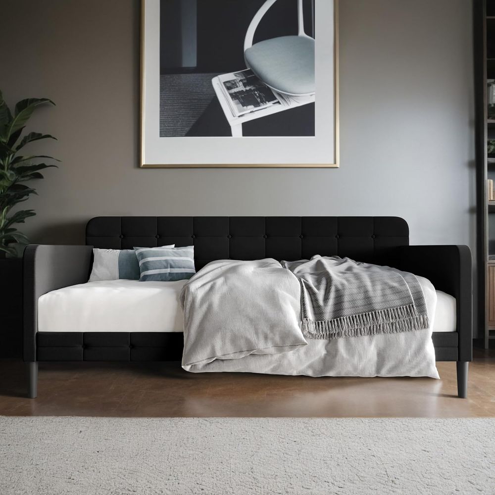 Home Office With Sofa - Design Upholstered Button Tuted Daybed –