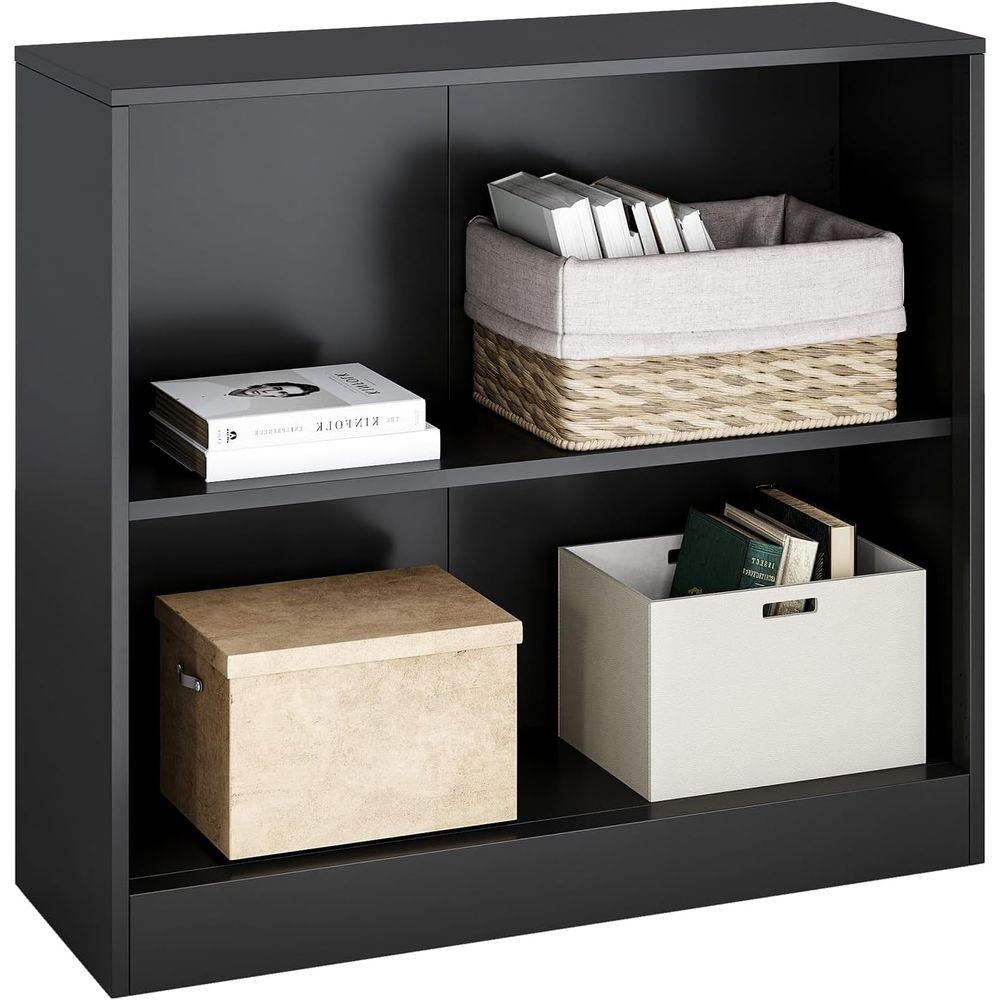 Home Office Bookshelves - Adjustable Shelf Metal Storage Cabinet, 2-Tier