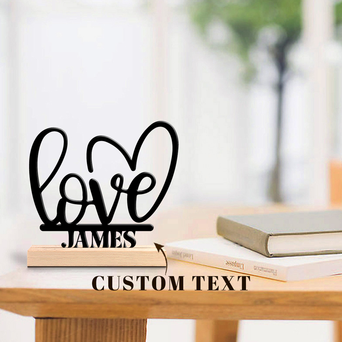 Home Office Art - 1Pc Csutom Valentine Love Heart Wooden