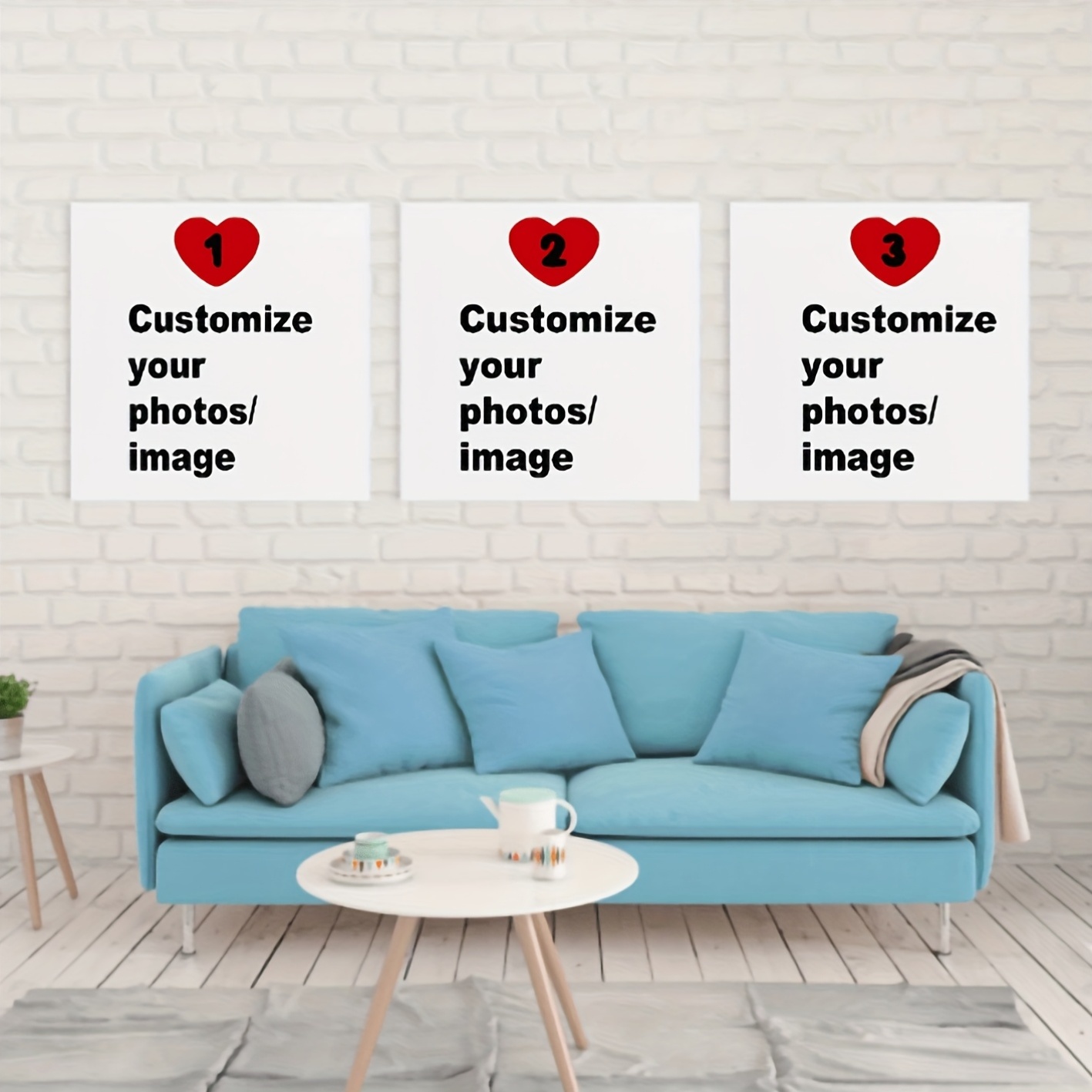 Home Office Art - 3pcs/set Custom Square Canvas Poster Personalized