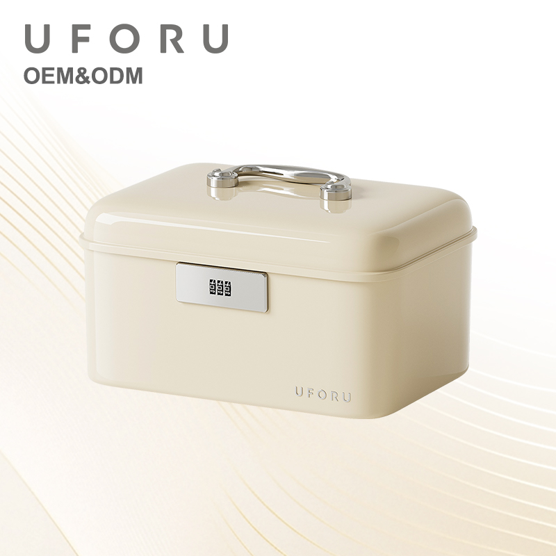 Home Office Gear - UFORU handle-equipped lockable storage box, double-layer