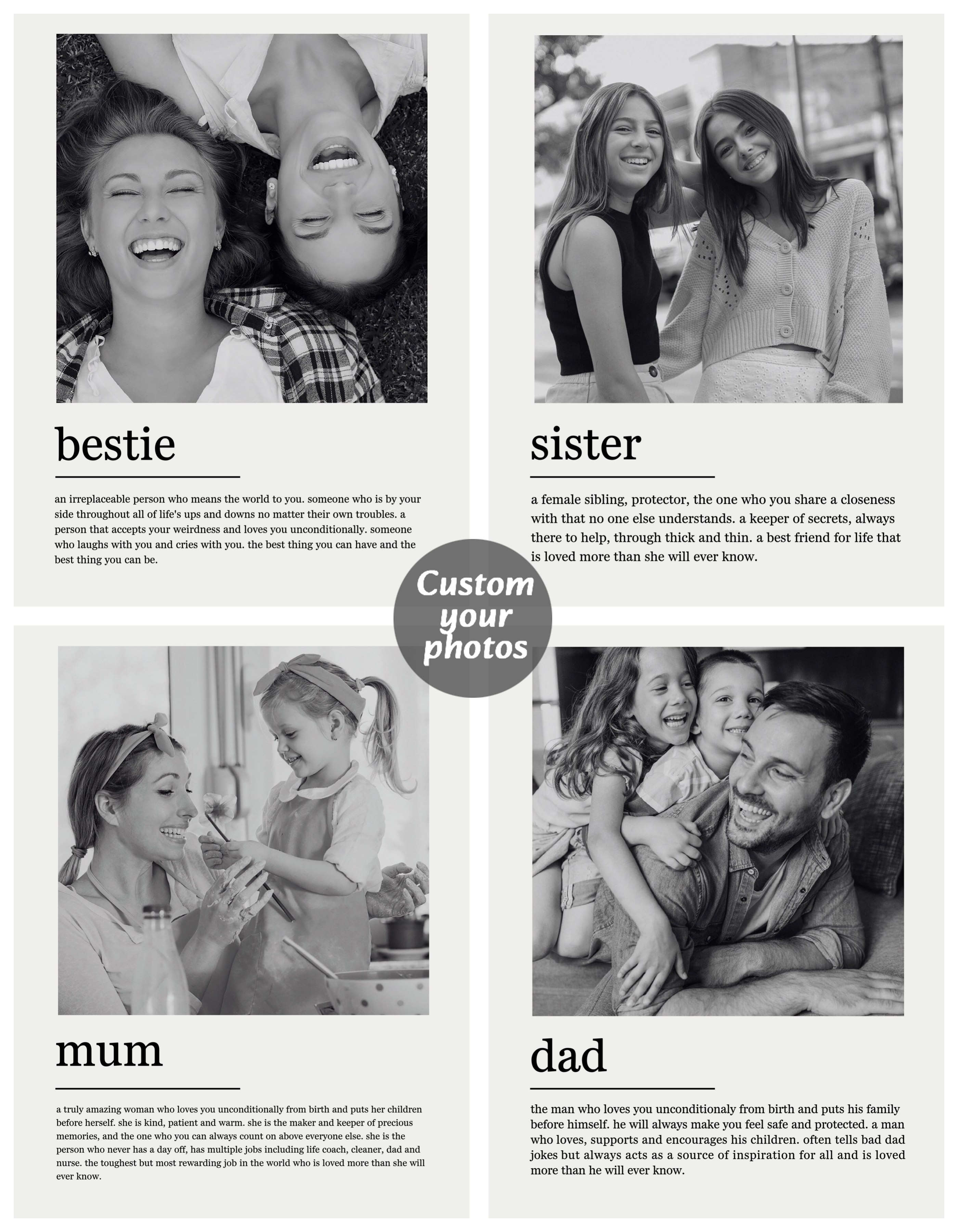 Home Office Art - Custom Family Photo Canvas Painting Personalized