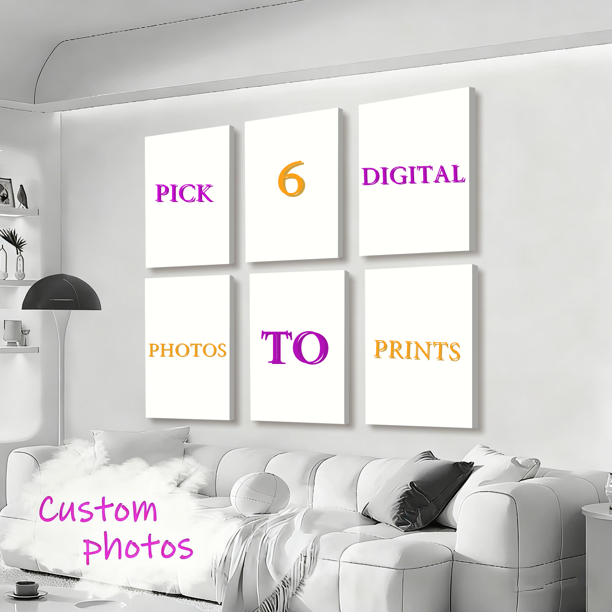 Home Office Art - 6pcs/set Custom Canvas Prints Photo Wall