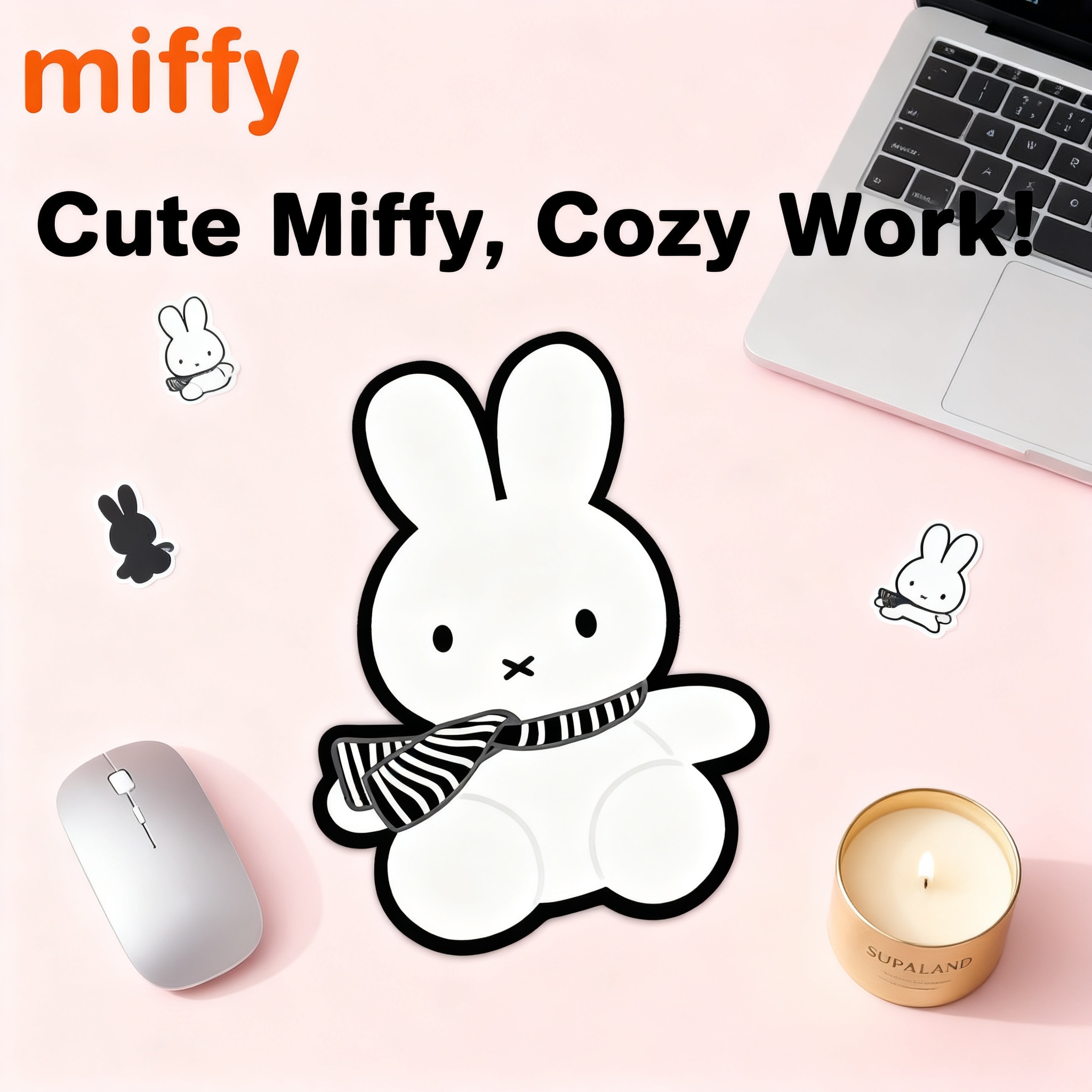 Home Office Desk Ideas - Miffy Kawaii Cartoon Rabbit Mouse Pad