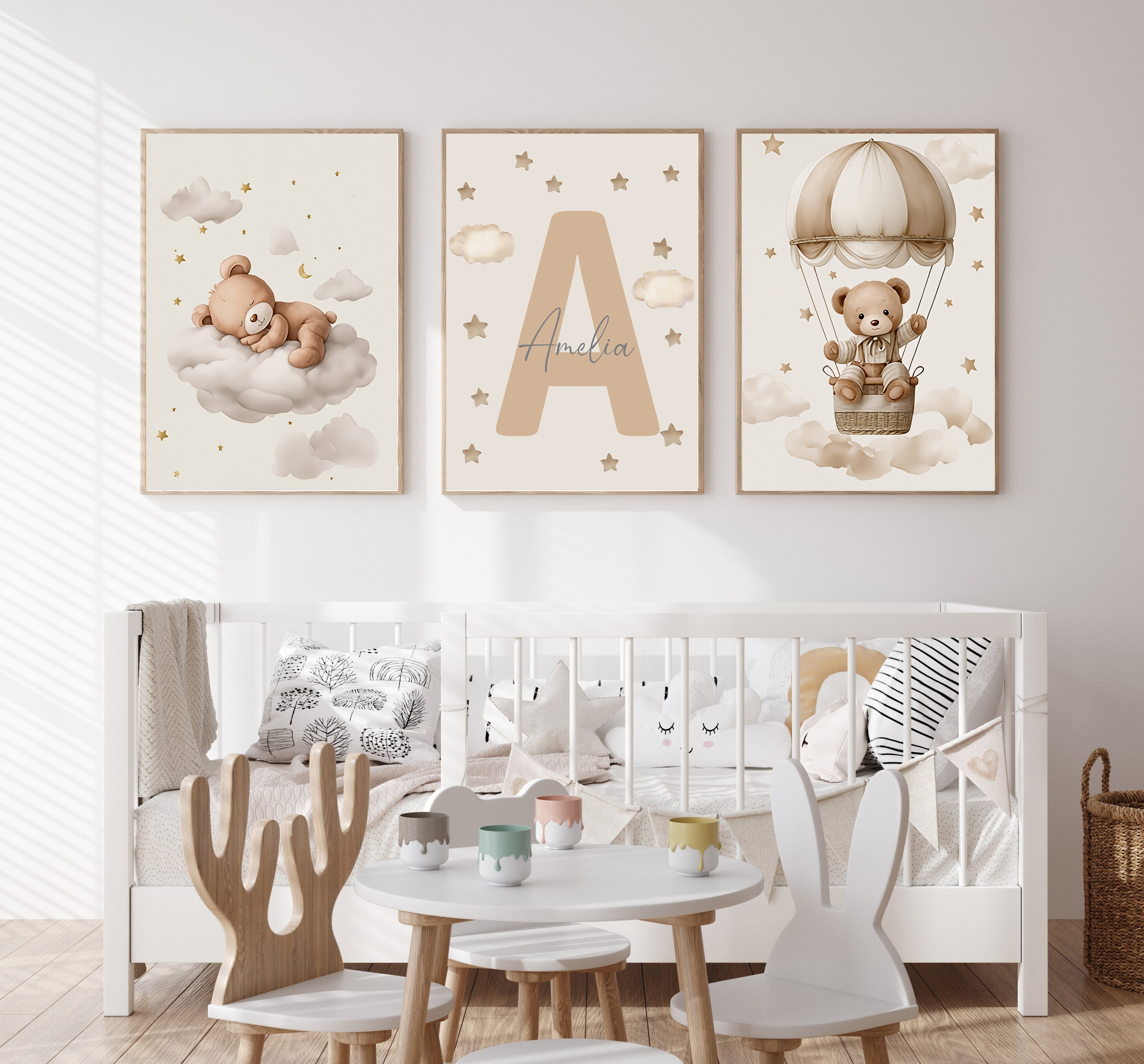 Home Office Art - 3pcs/set Bohemian Teddy Bear Animal Custom