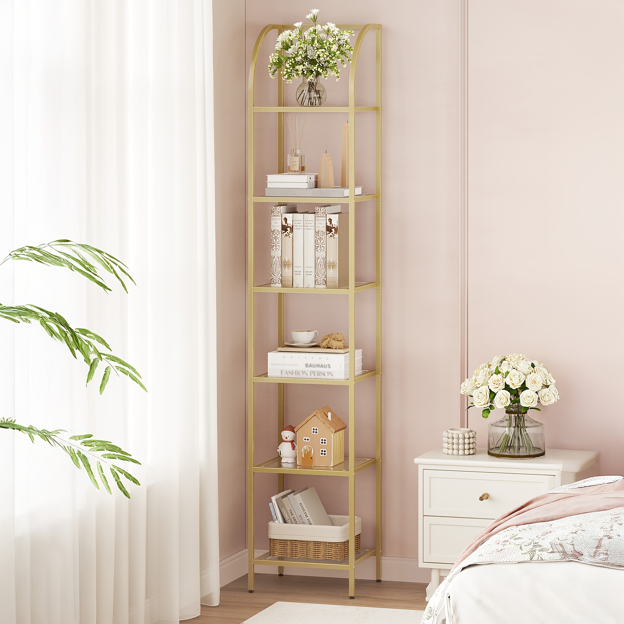 Bookcase Bookshelf, Tempered G - Home Office Bookshelves avaliação e preço