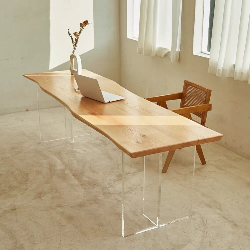 Nordic Solid Wood Acrylic Floa - Home Office Desks avaliação e preço