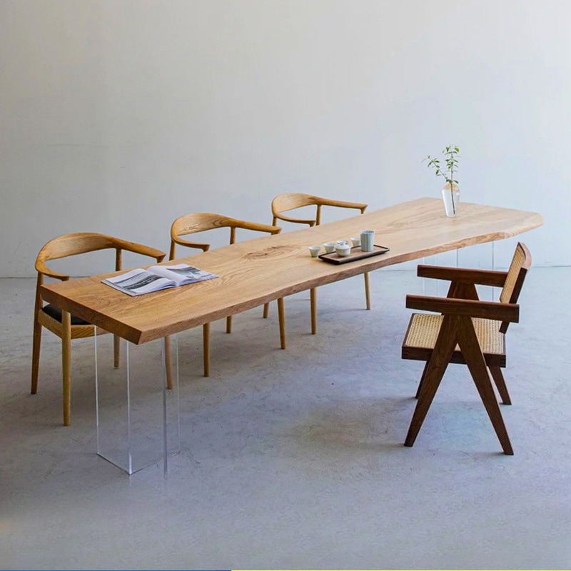 Nordic Solid Wood Acrylic Floa - Home Office Desks avaliação e preço