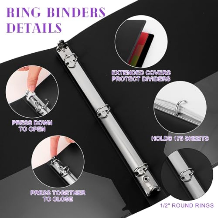 24 Pcs 3 Ring Plastic Binders  - Home Office With View avaliação e preço