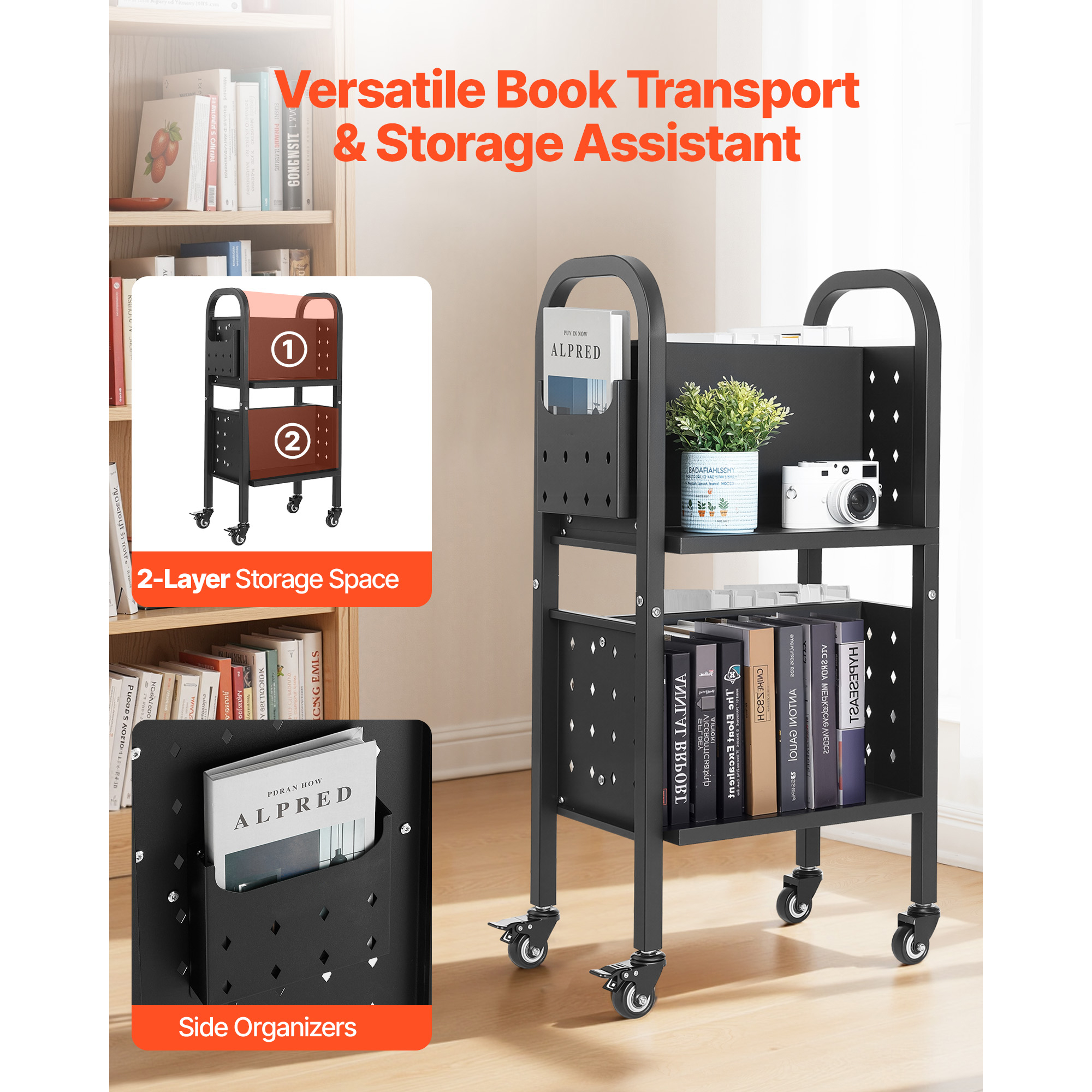 SucceBuy 150Lbs Rolling Librar - Home Office Library avaliação e preço