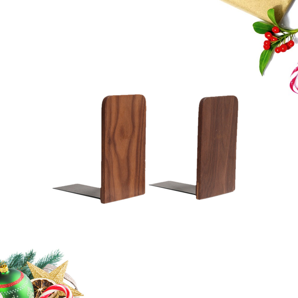 2Pcs Wooden Bookends Creative  - Home Office Library avaliação e preço