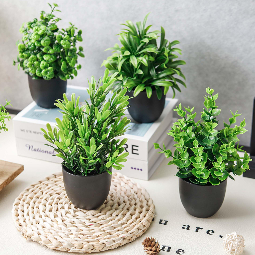 4 Packs Fake Plants Artificial - Home Office Desk Ideas avaliação e preço