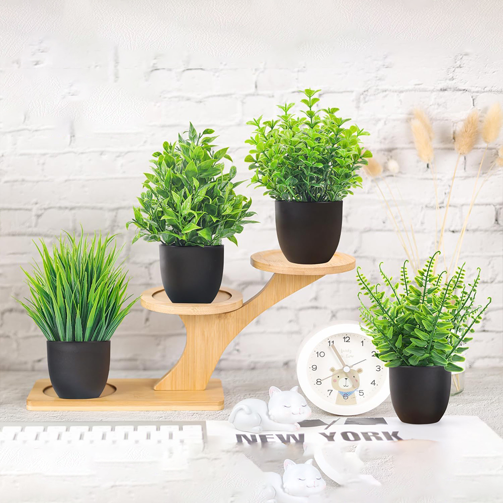 4 Packs Fake Plants Artificial - Home Office Desk Ideas avaliação e preço