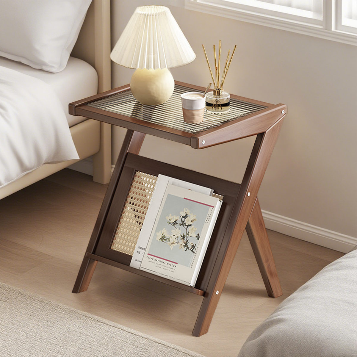 Mid-Century Boho Rattan Bamboo - Desktop Organizer Bamboo avaliação e preço
