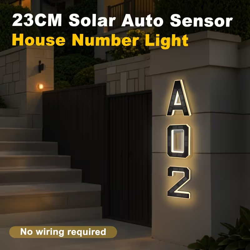 23cm Solar LED Address Sign, D - Home Office Number avaliação e preço