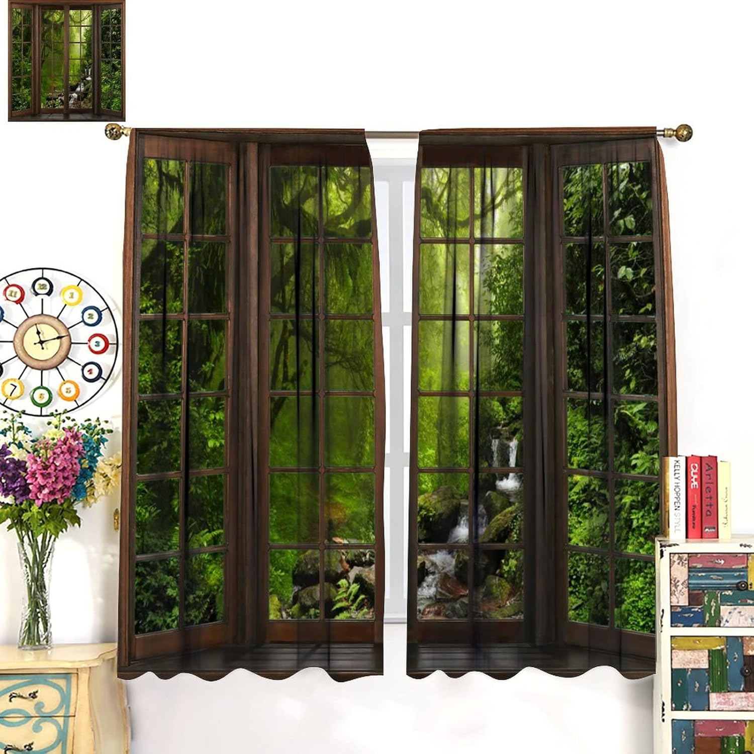 Forest Waterfall Window View C - Home Office With View avaliação e preço