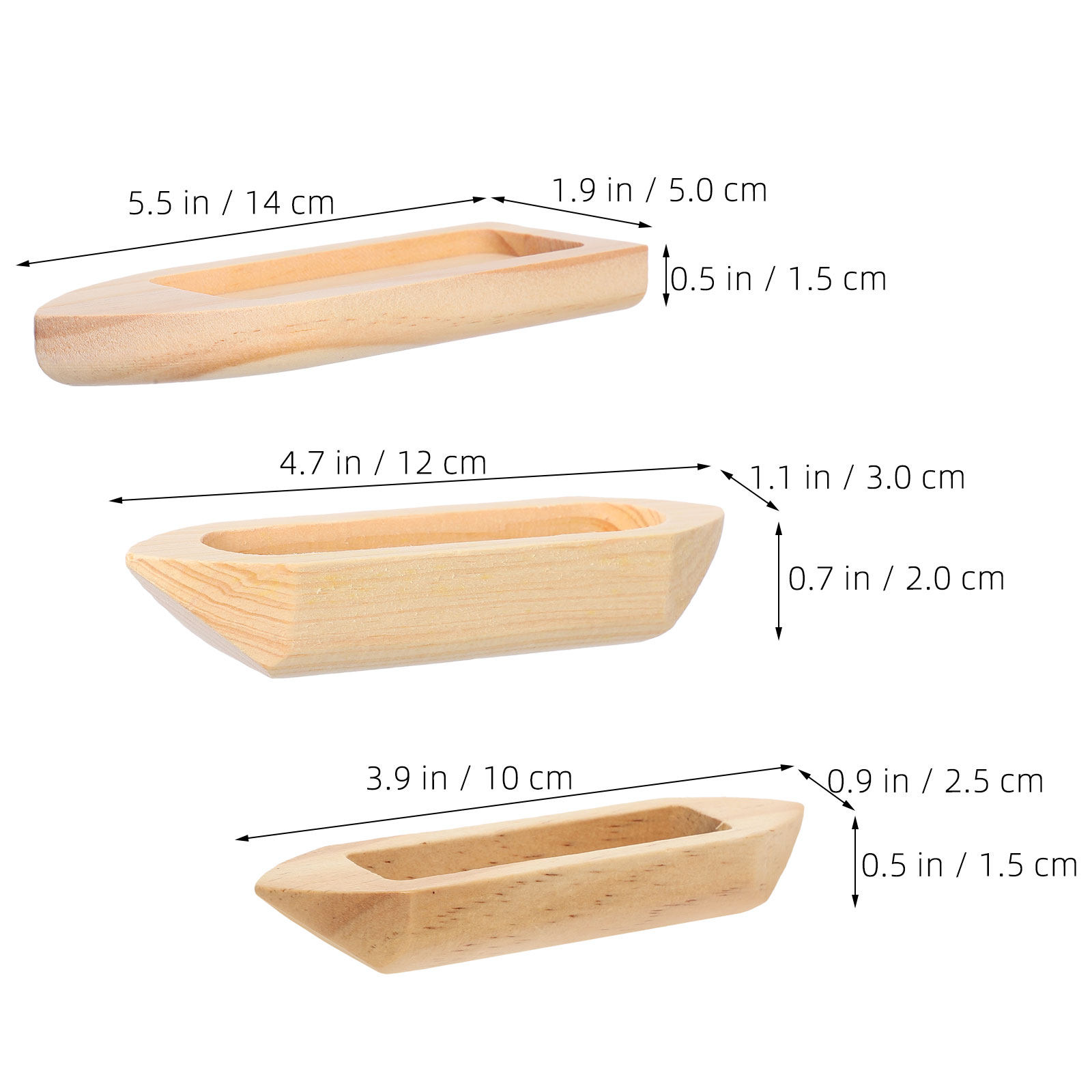 3Pcs Unfinished Wooden Canoe C - Home Office Bookshelves avaliação e preço