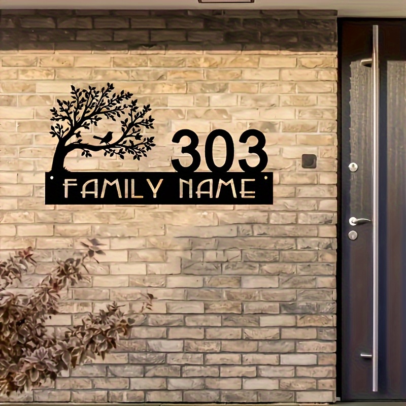 Custom Metal Address Sign with - Home Office Number avaliação e preço
