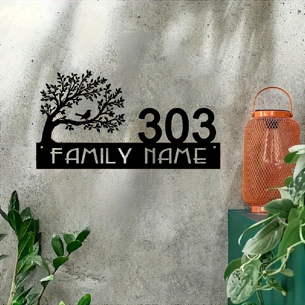Custom Metal Address Sign with - Home Office Number avaliação e preço