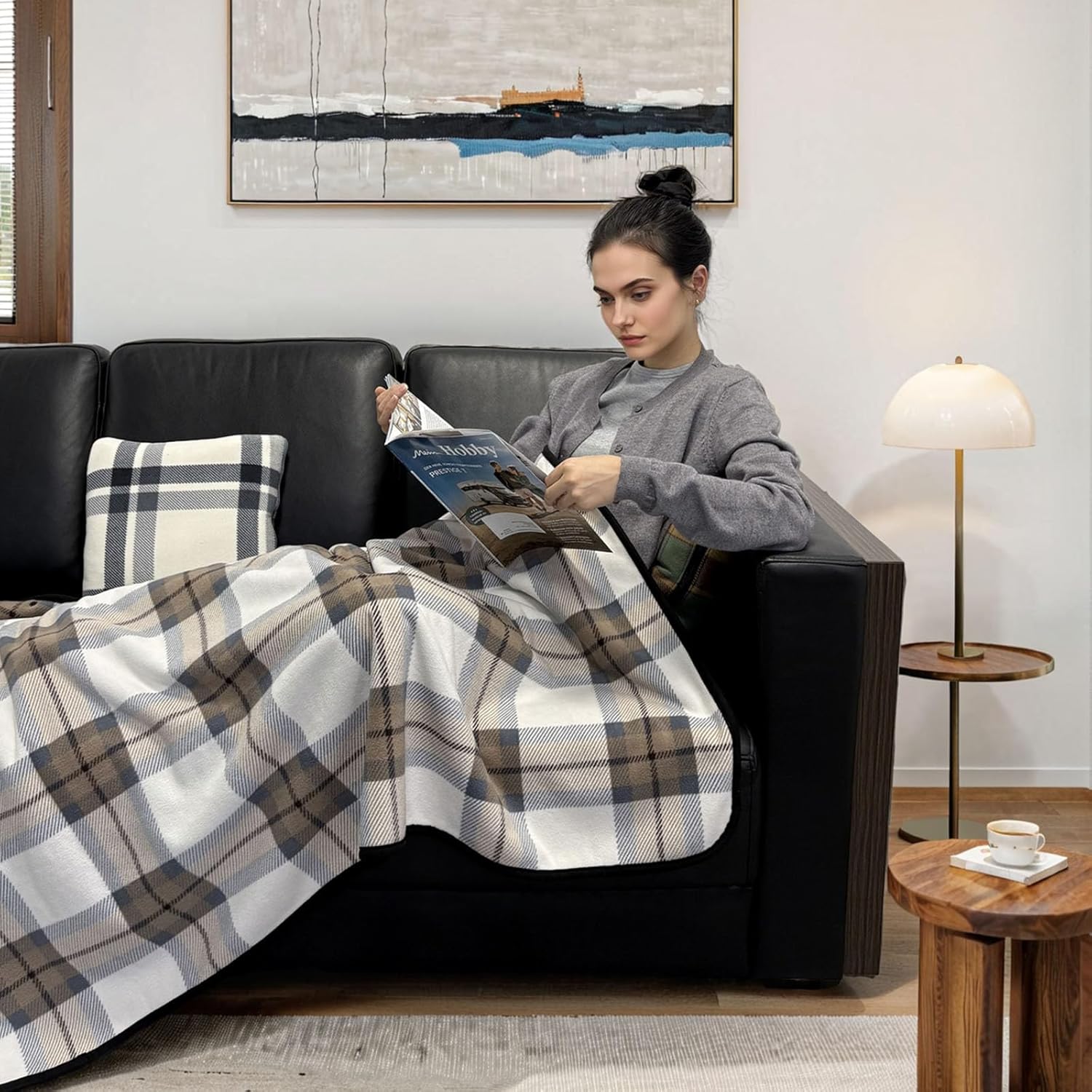 Wearable Blanket Throw Plush F - Home Office With Sofa avaliação e preço