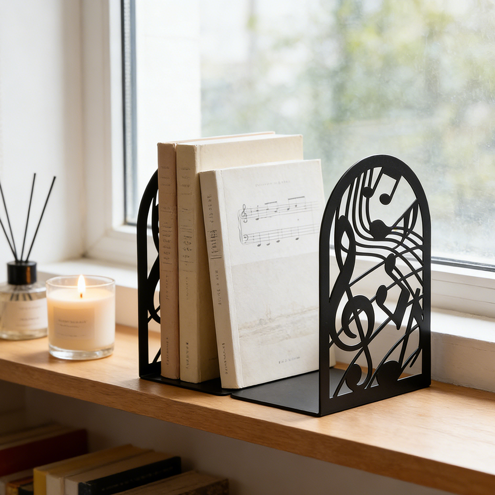 Music Note Metal Bookends Non- - Home Office Library avaliação e preço