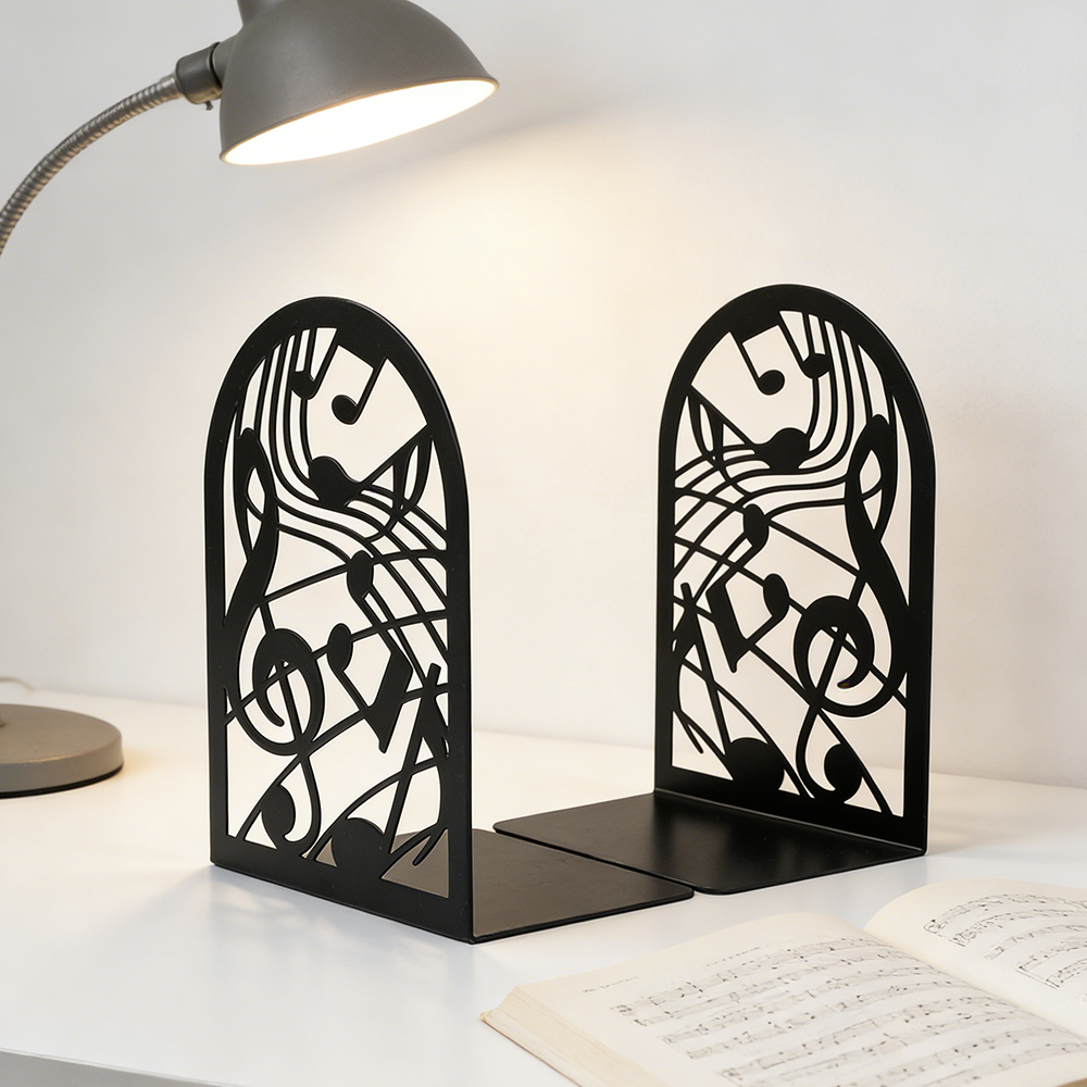 Music Note Metal Bookends Non- - Home Office Library avaliação e preço
