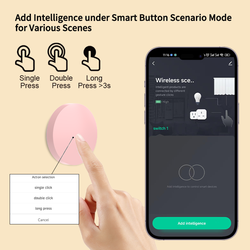 Smart Wireless Button Scene Sw - Home Office Google avaliação e preço