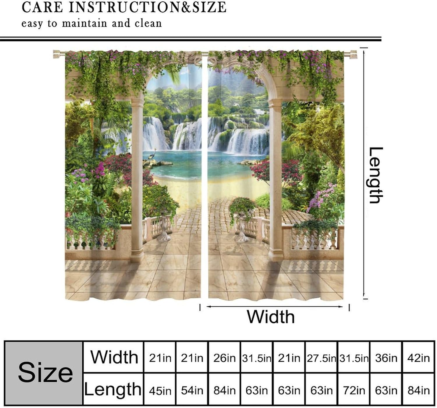 3D Waterfall Curtain Tropical  - Home Office With View avaliação e preço