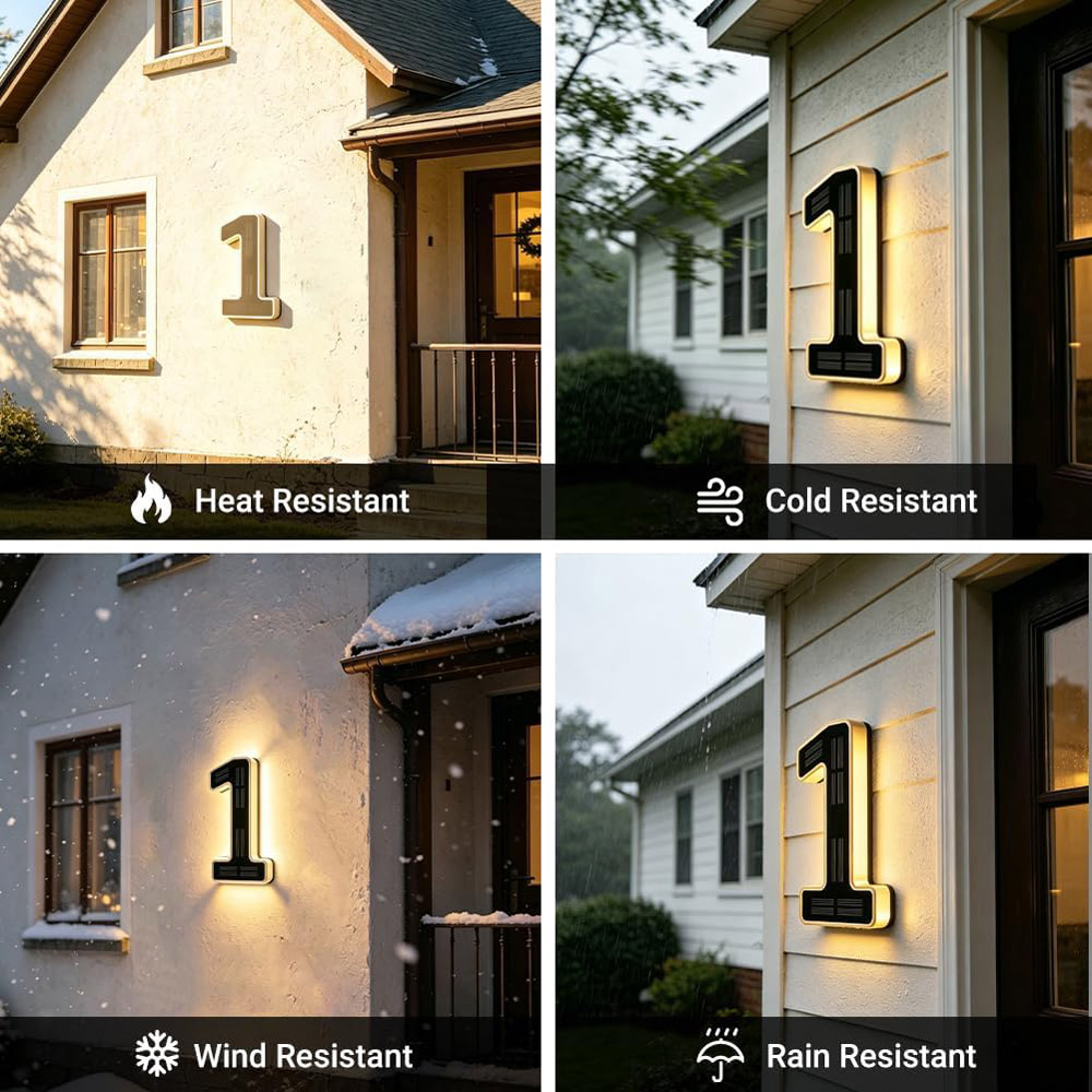23cm Solar Lighted House Numbe - Home Office Number avaliação e preço