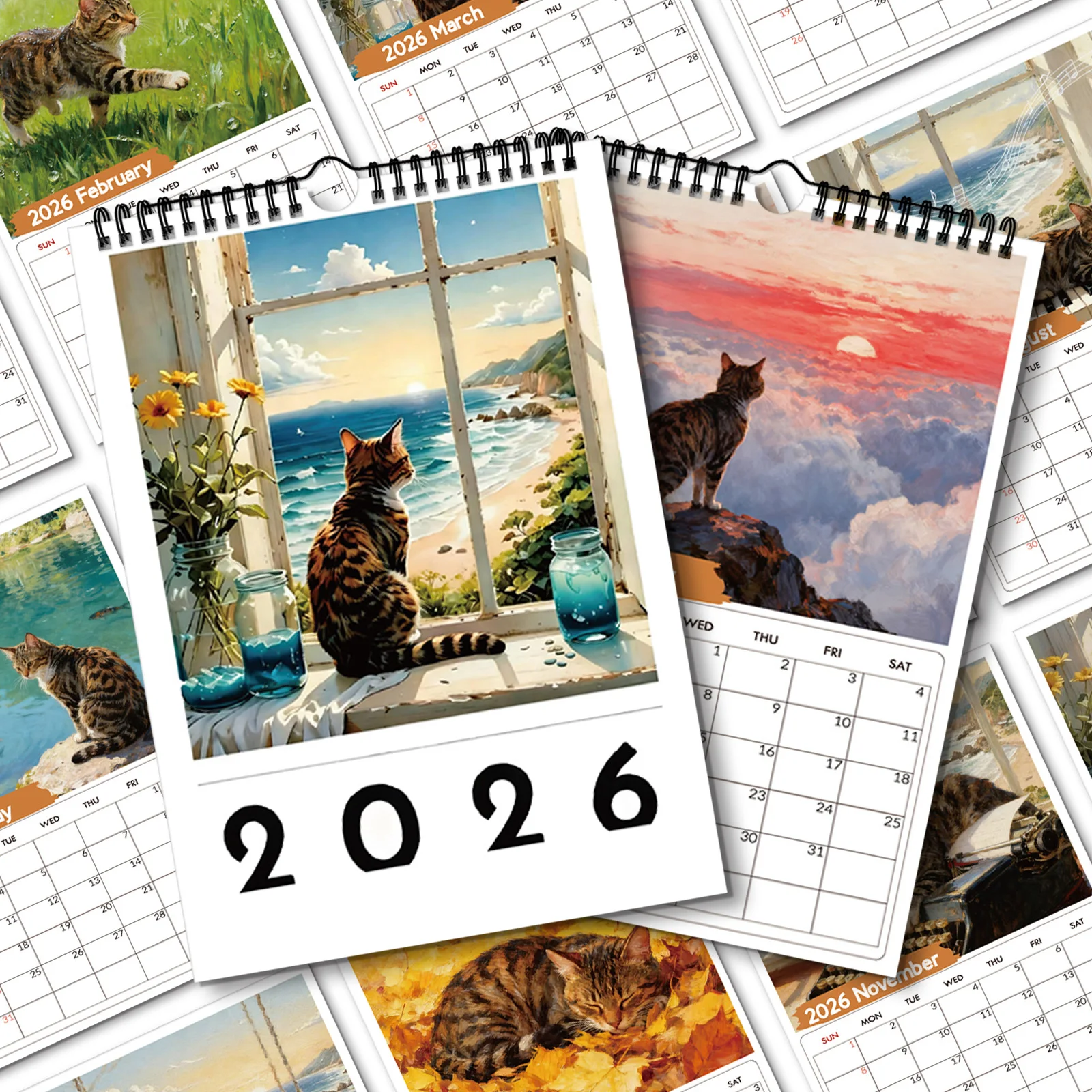 1PC 2026 Wall Calendar, Window - Home Office With View avaliação e preço