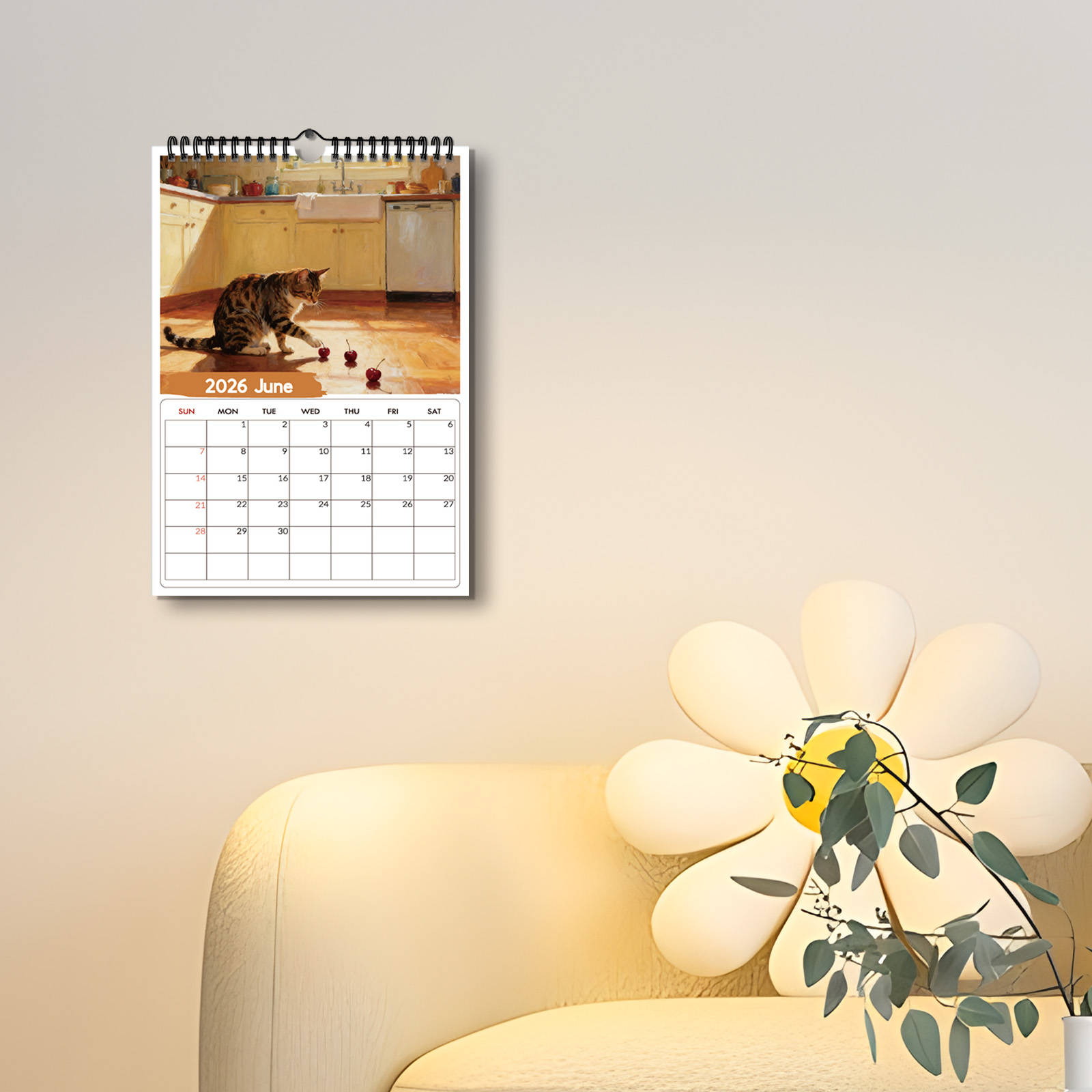 1PC 2026 Wall Calendar, Window - Home Office With View avaliação e preço