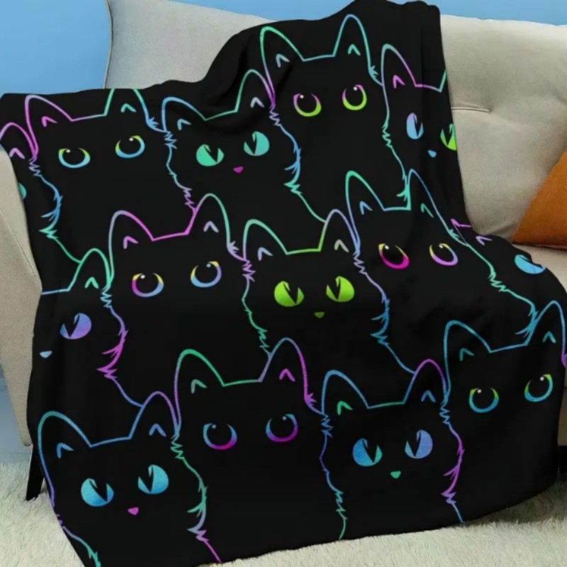 VIKAMA Cartoon Black Cat Flann - Home Office With Sofa avaliação e preço