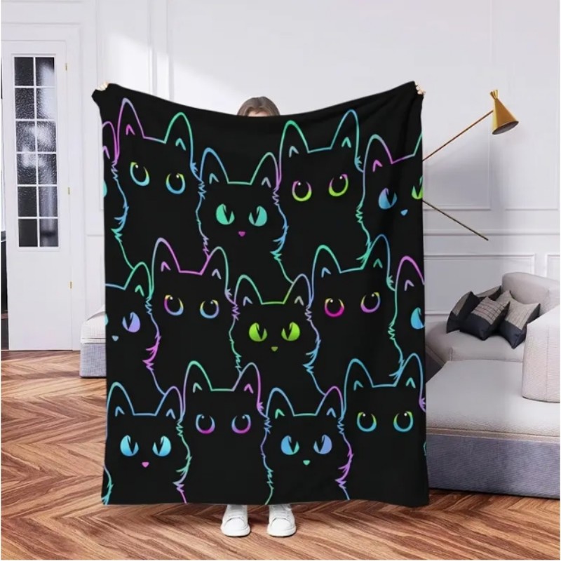 VIKAMA Cartoon Black Cat Flann - Home Office With Sofa avaliação e preço
