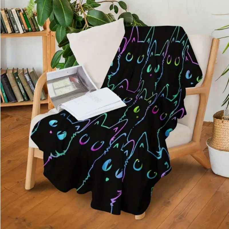 VIKAMA Cartoon Black Cat Flann - Home Office With Sofa avaliação e preço