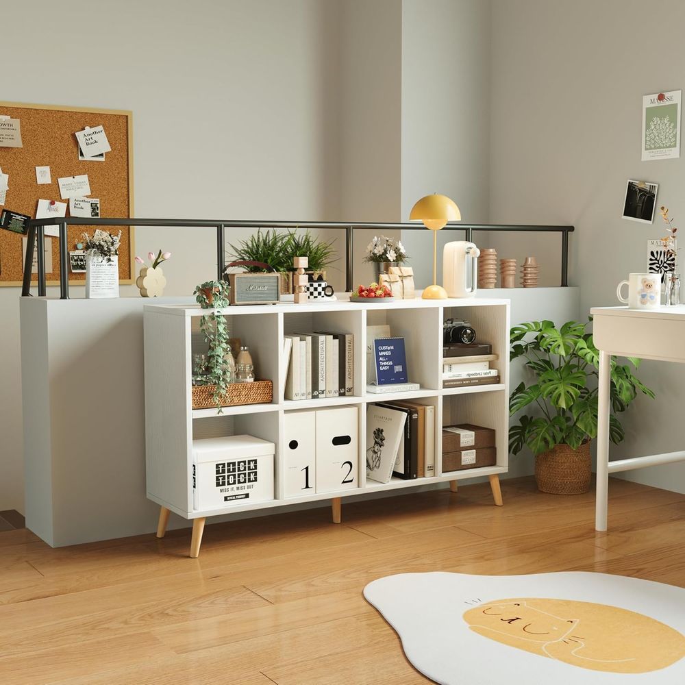 2 Tier Wooden Bookshelf with L - Home Office Bookshelves avaliação e preço