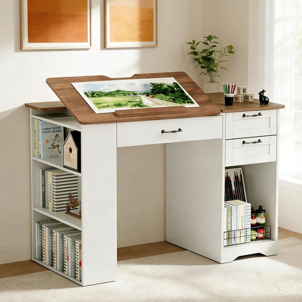 Adjustable Desk with Storage a - Home Office Desks avaliação e preço