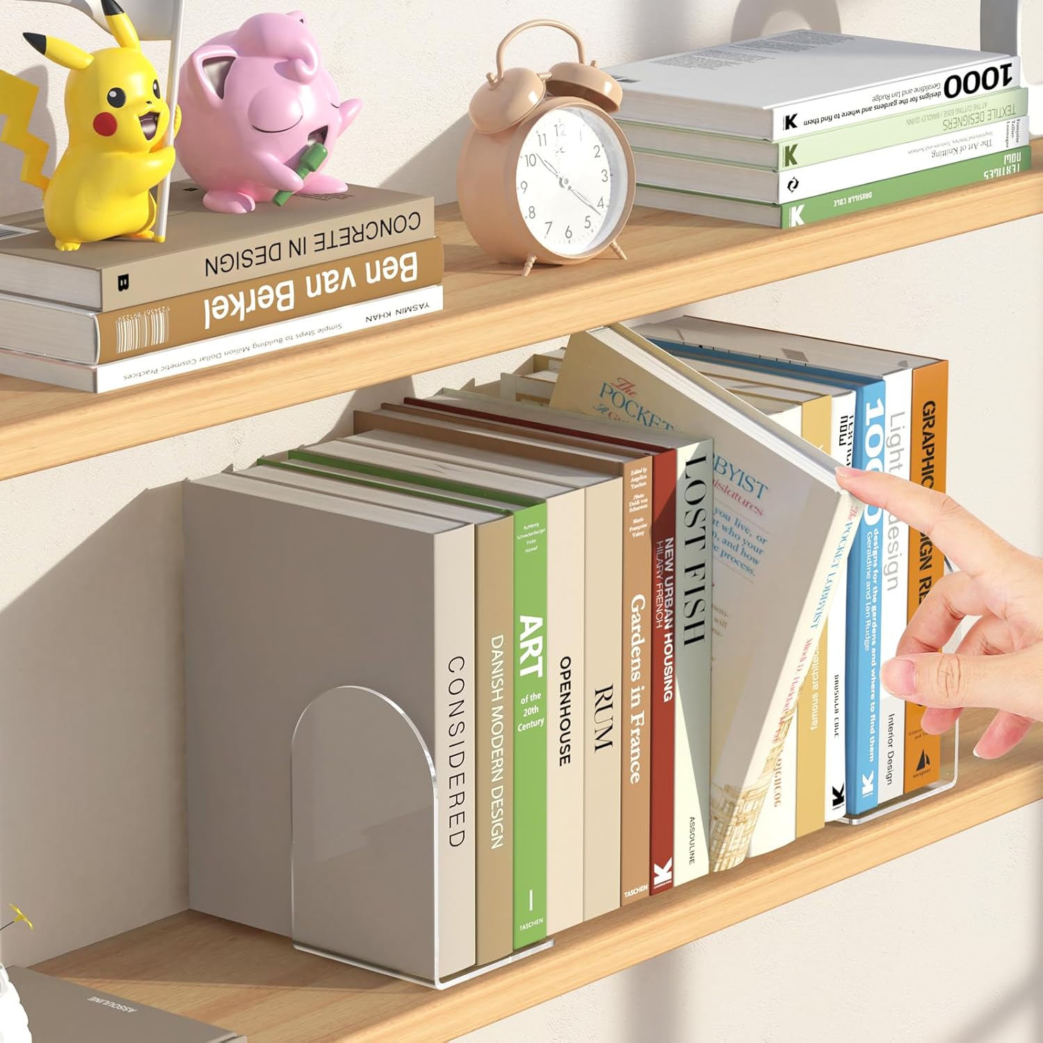 4 Pcs Acrylic Bookends for Hea - Home Office Library avaliação e preço