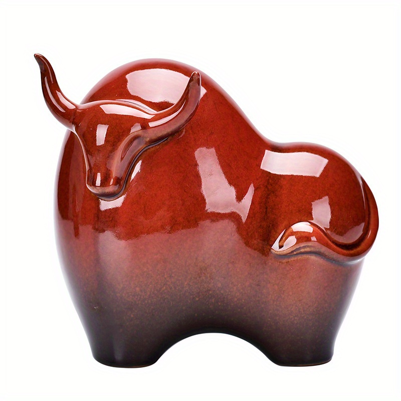 1pc Lucky Ceramic Bull Sculptu - Home Office Desk Ideas avaliação e preço