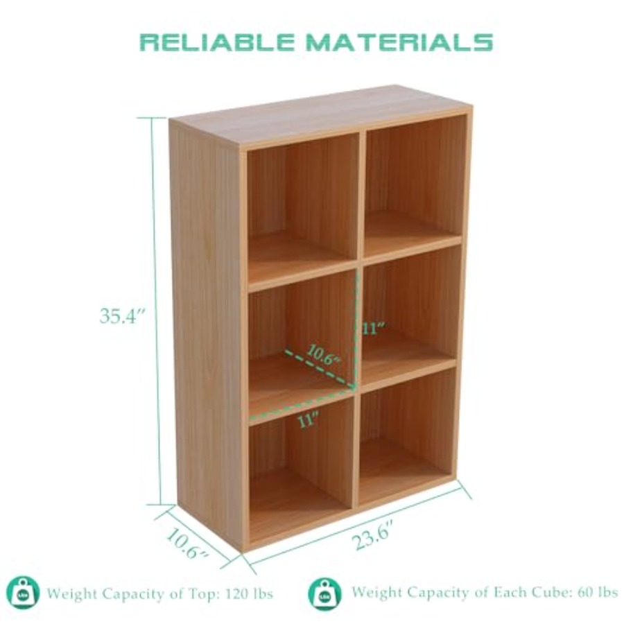 6-Cube Storage Shelf Bookcase  - Home Office Bookshelves avaliação e preço