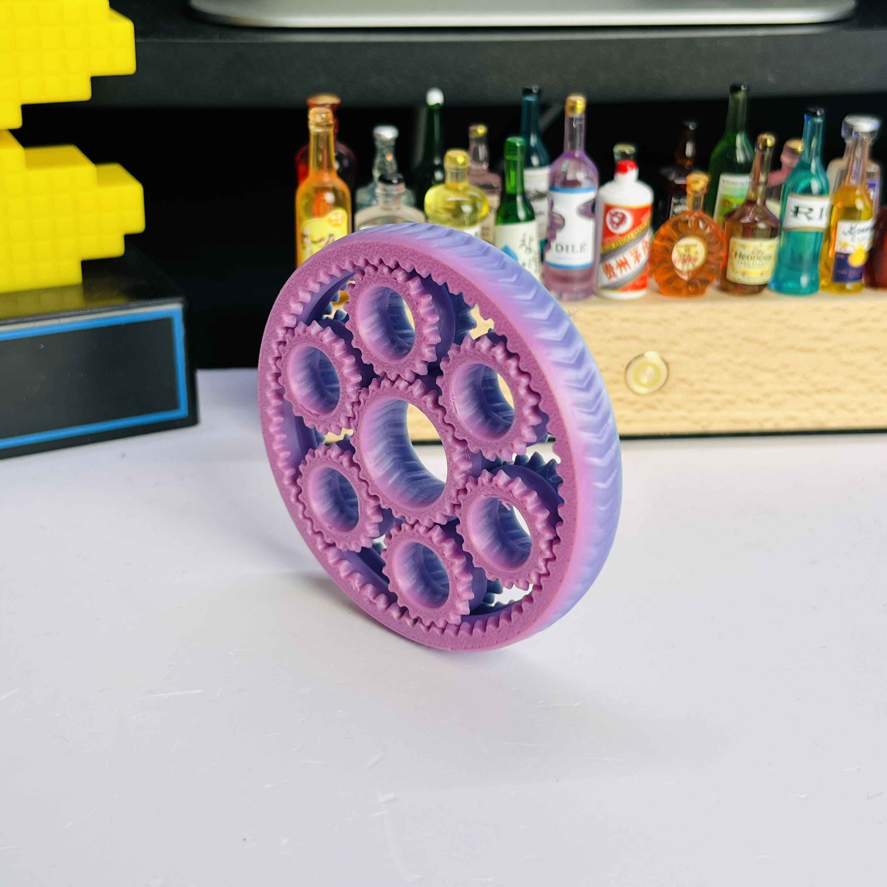3D Printed Six-Gear Finger Spi - Home Office Gear avaliação e preço