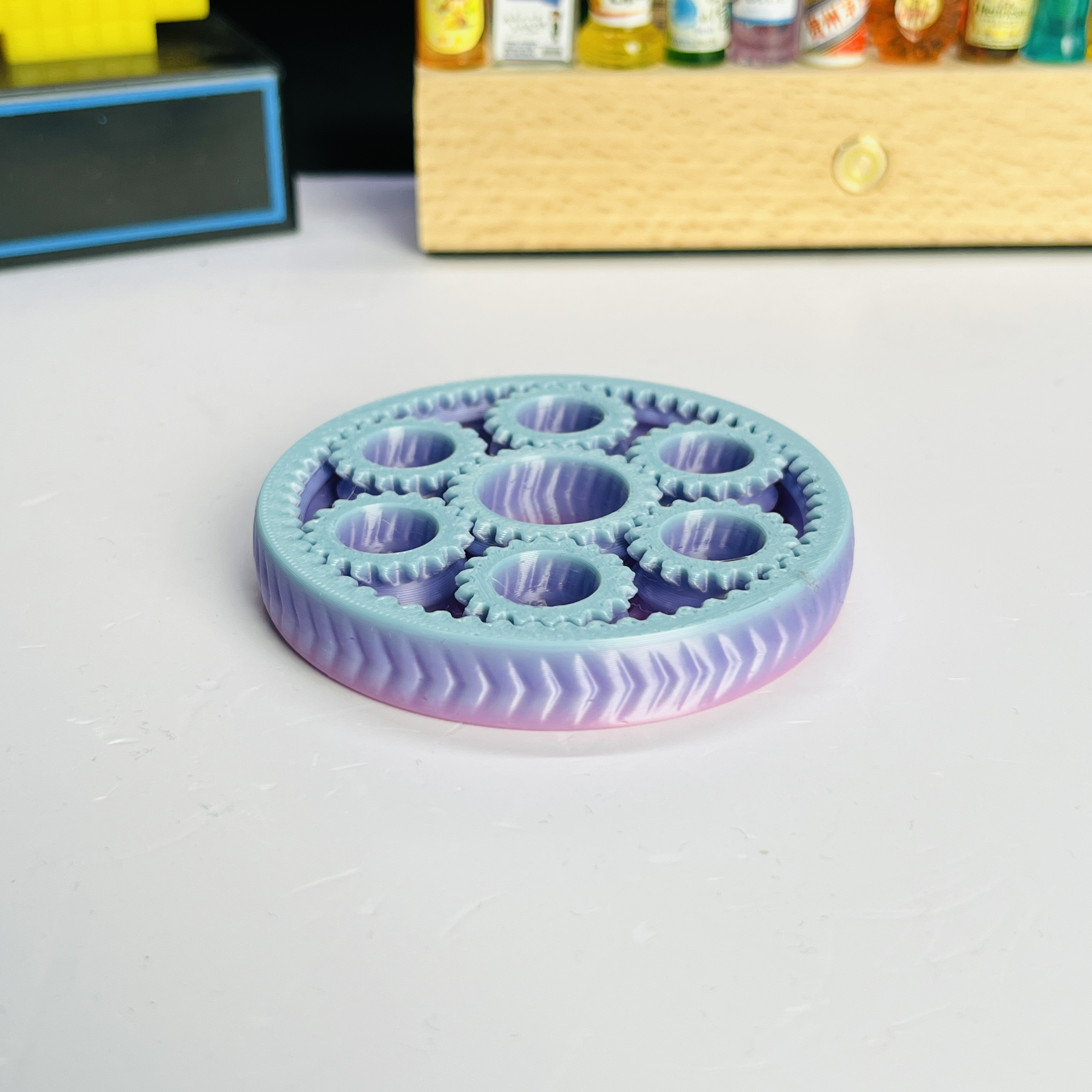 3D Printed Six-Gear Finger Spi - Home Office Gear avaliação e preço