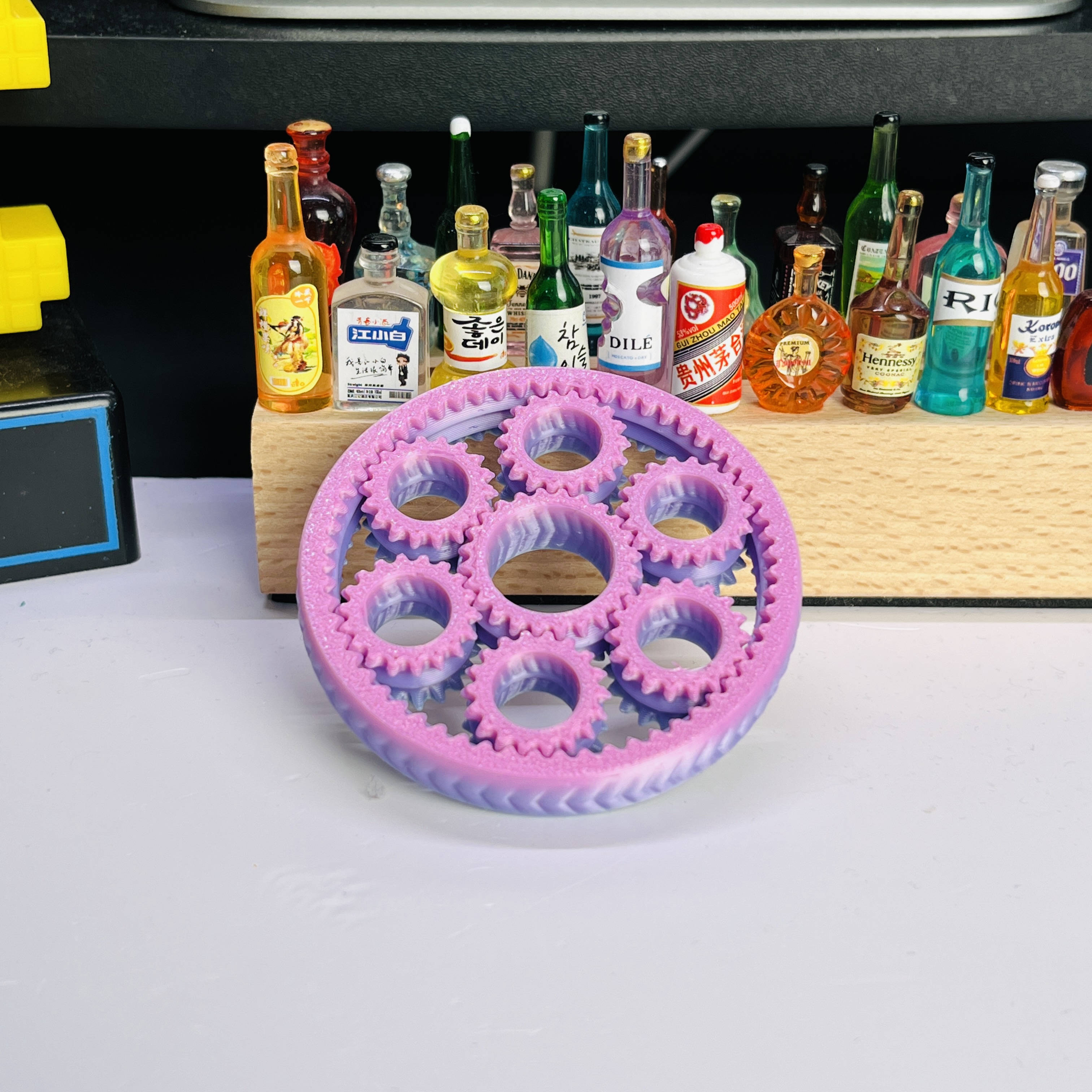 3D Printed Six-Gear Finger Spi - Home Office Gear avaliação e preço