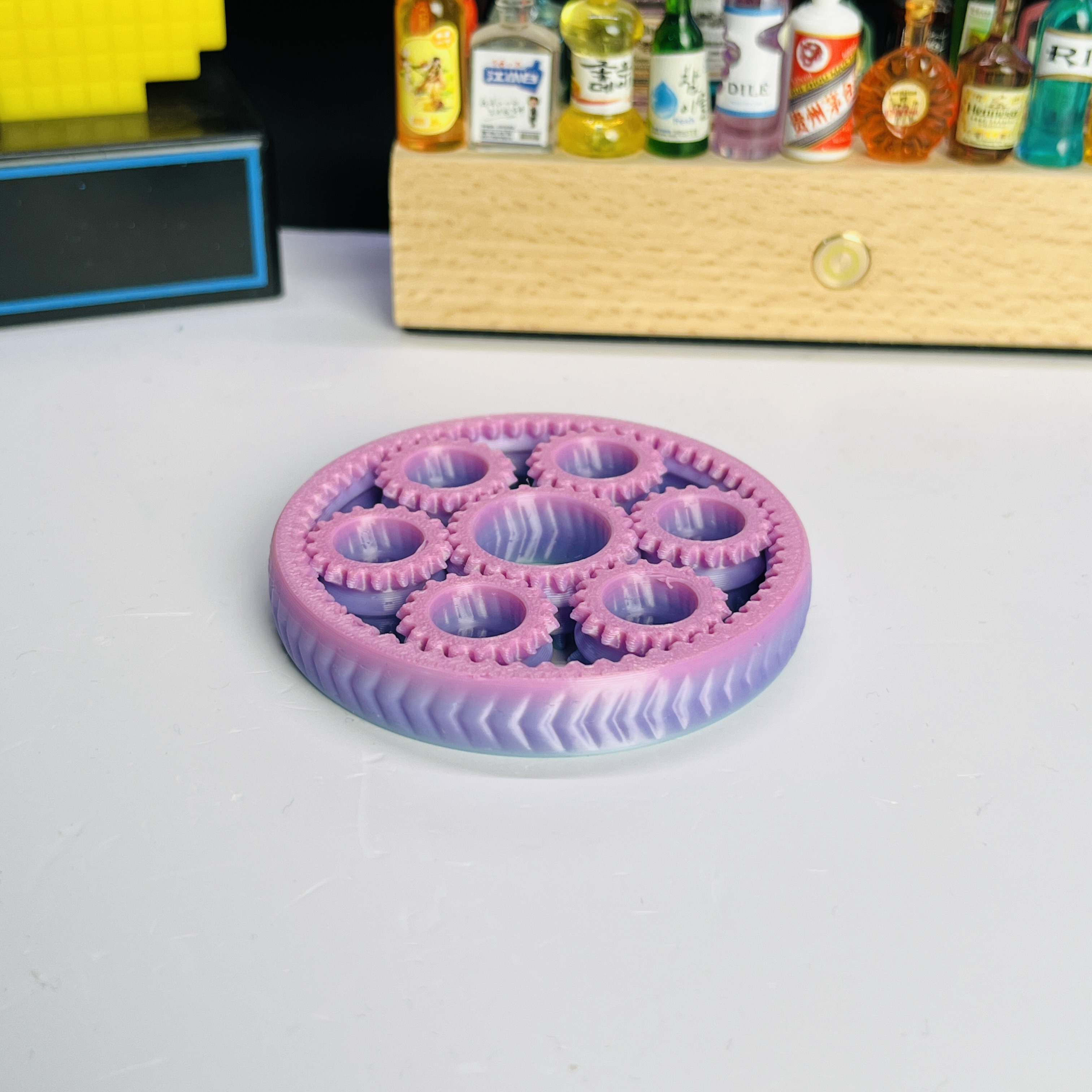 3D Printed Six-Gear Finger Spi - Home Office Gear avaliação e preço