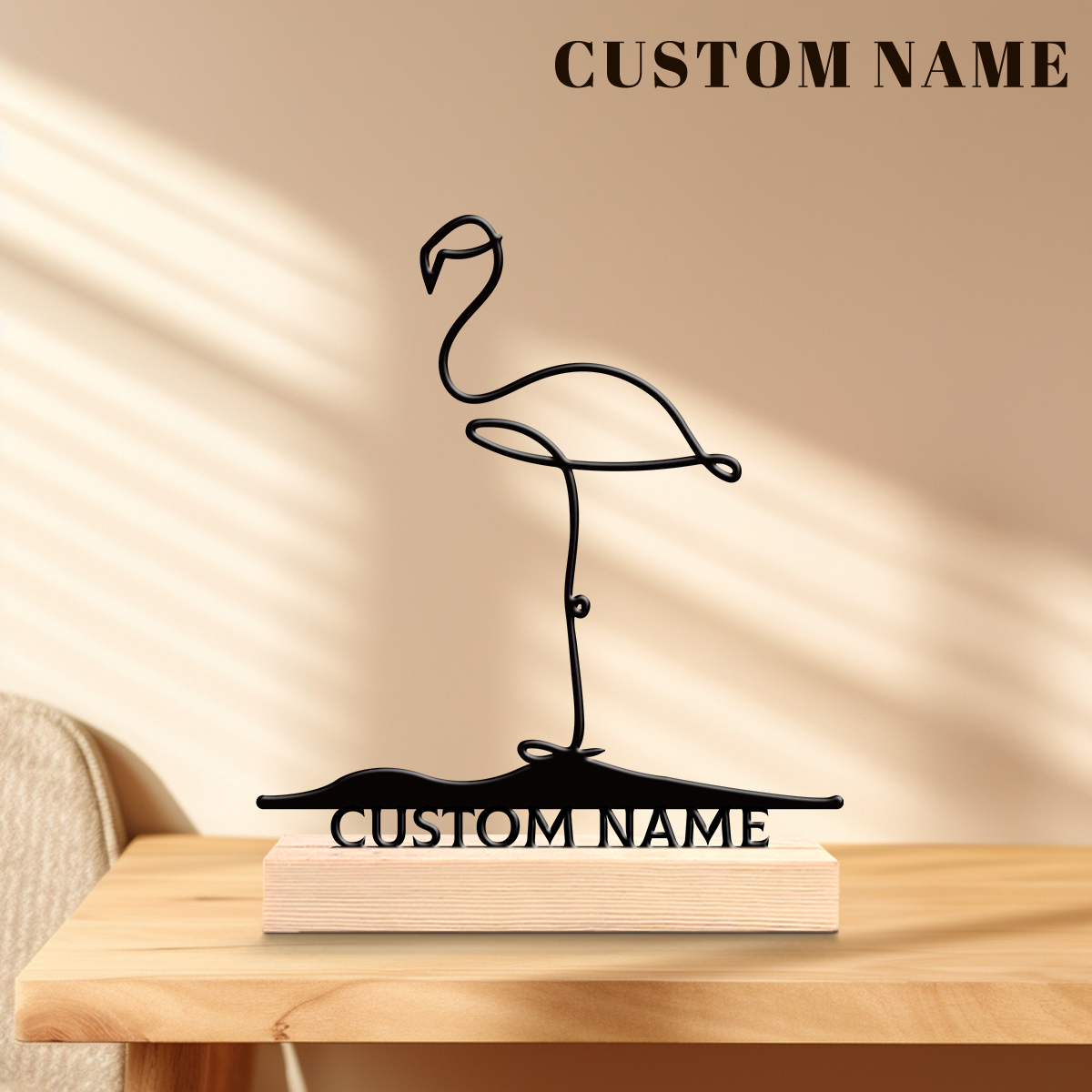 1Pc Csutom Name Cute Flamingo  - Home Office Art avaliação e preço
