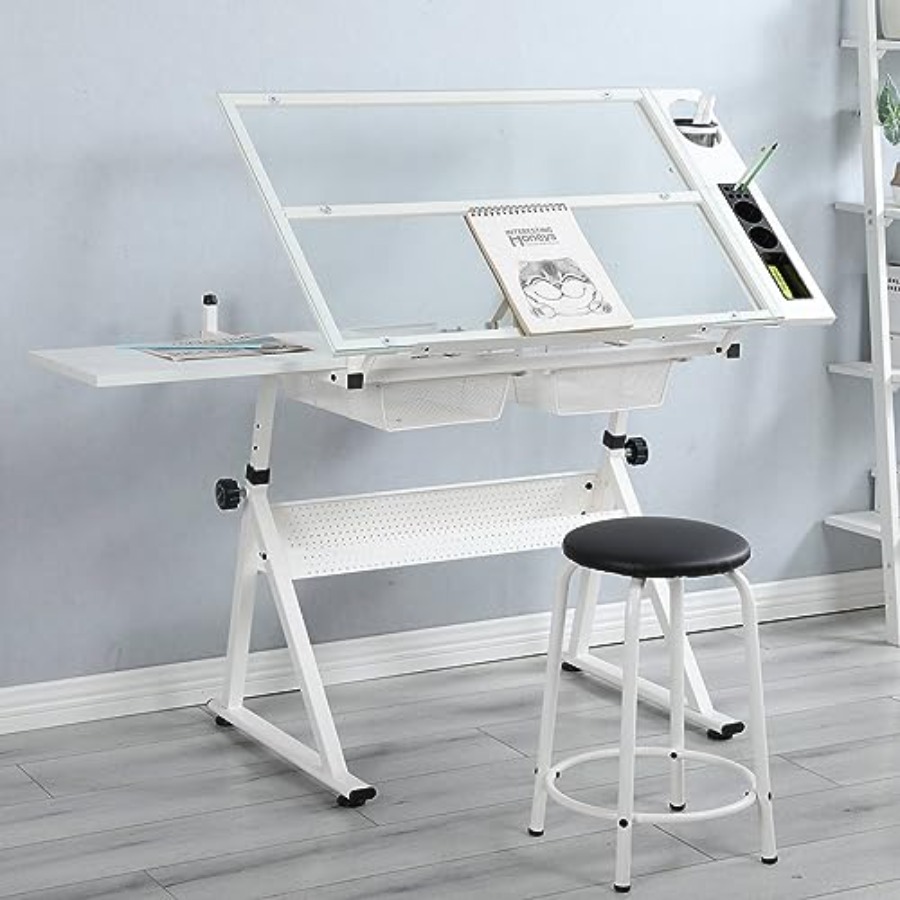 Drafting Table with Stool Mode - Home Office Desks avaliação e preço
